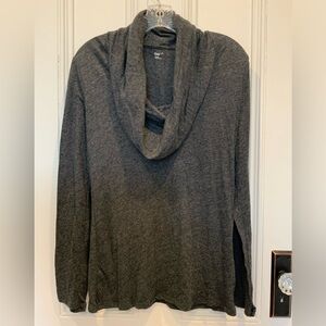 Gap Charcoal Cowl Neck Long Sleeve Shirt - Size L